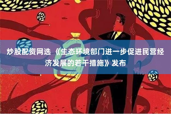 炒股配资网选 《生态环境部门进一步促进民营经济发展的若干措施》发布